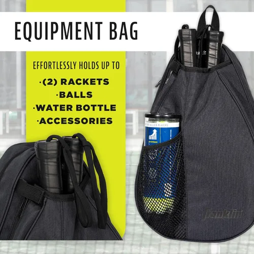 Miniatura 5 de Franklin Sports Padel Bag - Men's + Women's Paddle Tennis Padel Sling Bag Backpack - Adjustable Size Equipment Bag for Padel + Paddle Tennis Gris