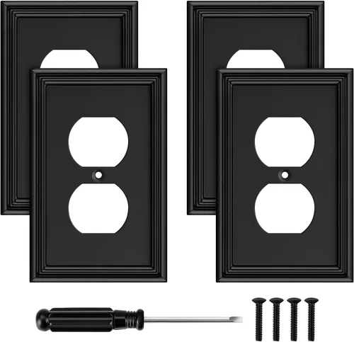 Miniatura 13 de Placa Decorativa Moderna Negra para Interruptor de Luz Cubierta de Interruptor de Luz Cubiertas de Tomacorriente Decorativo Placas de Interruptor