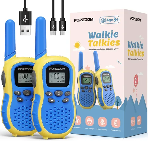 Miniatura 9 de FOREDOM Walkie Talkies recargables para niños, Walkie Talkies de largo alcance para niños de 3 a 12 años, para niños y niñas, juguetes de cumpleaños
