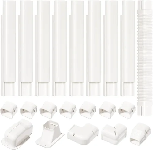 Miniatura 9 de HOXHA Kit de Cubierta para Línea de Mini Split de 3" de Ancho x 10 Pies de Largo, Cubierta Decorativa de PVC Delgada para Sistemas de Aire