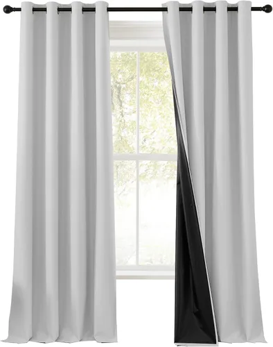 Miniatura 10 de RYB HOME Cortinas negras 100% opacas de 84 pulgadas de largo para dormitorio, sala de estar, cortinas de oscurecimiento de habitación para Negro