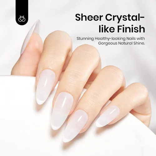 Miniatura 2 de Beetles - Juego de 3 esmaltes de uñas de gel blanco lechoso que no se limpia, capa superior y base de 0.5 onzas líquidas, color nude gelatina de Gel