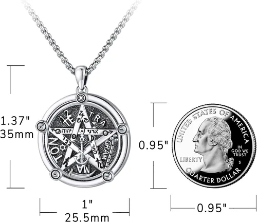 Miniatura 2 de Joyería Mágica para Mujeres y Hombres Nudo de Bruja Plata 925 Original Collar de Nudo de Bruja Tetragrammaton Hecate Collar Lilith Collar Pentagrama
