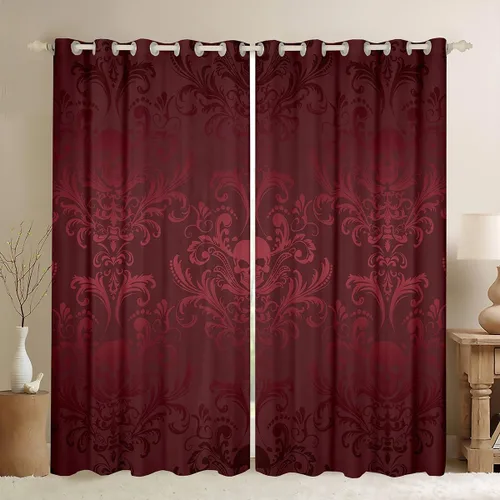 Miniatura 16 de Cortinas y cortinas de damasco turquesa para adultos, cortinas opacas barrocas victorianas antiguas, 2 paneles de 38 pulgadas de ancho x 54 pulgadas