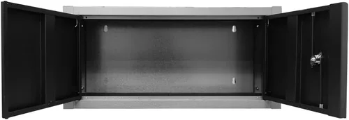 Miniatura 8 de JZD Armario de pared de metal con dos puertas con cerradura, baúl de pared de acero para cocina, almacén, hogar, oficina, garaje