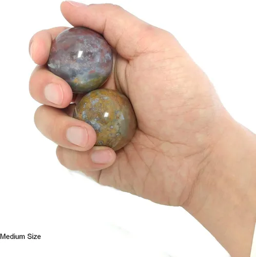 Miniatura 2 de Top Chi Fancy Jasper Baoding - Bolas para terapia de manos, ejercicio y alivio del estrés (mediano de 1.6 pulgadas)