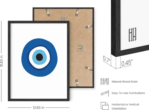 Miniatura 3 de HAUS AND HUES Decoración contra el mal de ojo - arte de pared azul marino, decoración de pared de mal de ojo, obra de arte de Mykonos, impresión