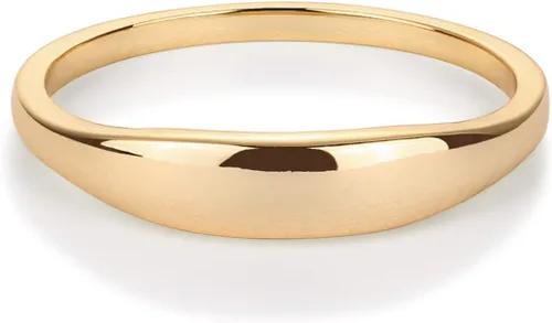 Miniatura 3 de PAVOI 14K Gold Plated Chunky Signet Ring for Women Women's Stackable Bands