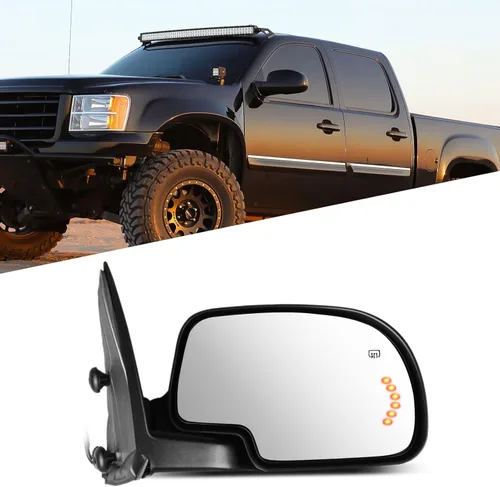 Miniatura 22 de Juego de montaje de espejos laterales Compatible con 1987-2002 para Jeep Wrangler con puerta media, plegable manual, espejo negro manual texturizado