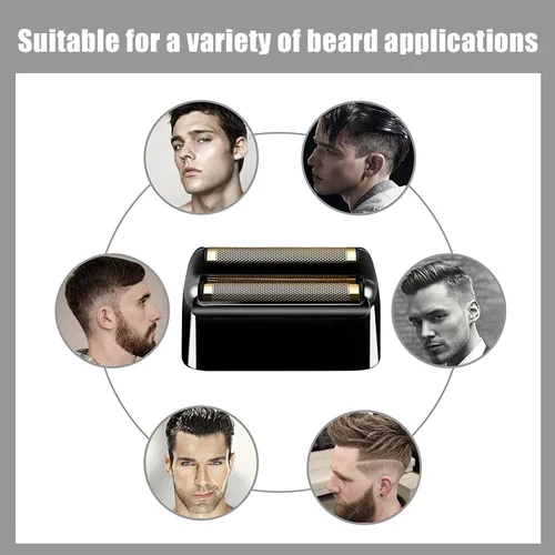 Miniatura 2 de Lámina de repuesto y cortadoras para afeitadora compatible con BaBylissPRO Barberology Double FXFS2 (2 unidades, negro)