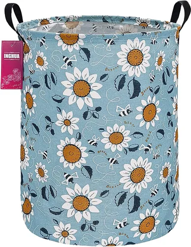 Miniatura 11 de Cesta de lavandería grande de tela de lona ligera, cesta de almacenamiento para juguetes, ropa sucia plegable, impermeable, para dormitorios