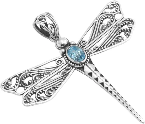 Miniatura 29 de Collar de plata de ley 925 para mujer, collar con colgante de piedras preciosas auténticas, collar con colgante hipoalergénico para regalo