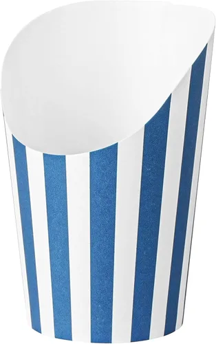 Miniatura 11 de Restaurantware Bio Tek - Recipientes de papas fritas de 12 onzas, 100 tazas desechables de charcutería, diseño inclinado, redondo, a rayas