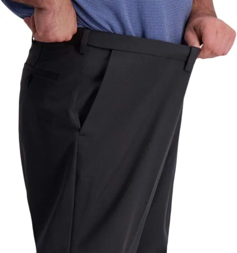 Miniatura 4 de Haggar Mens Cool Right Performance Flex Solid Classic Fit Flat Front Pant-Reg. And Big And Tall