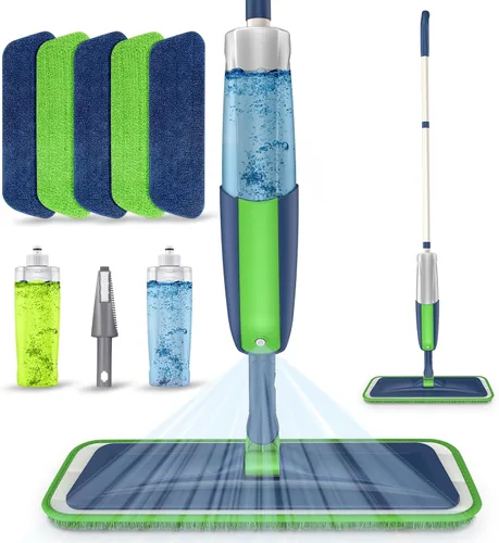 Miniatura 13 de Trapeadores húmedos en aerosol para limpieza de suelos de madera dura: mopa MEXERRIS con 3 almohadillas lavables para Swiffer Powermop - Trapeador