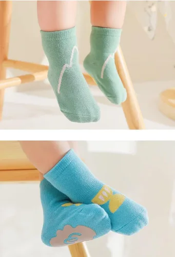Miniatura 2 de Calcetines antideslizantes de algodón para bebé, niña, niño, recién nacido, antideslizantes, de algodón, para cama elástica