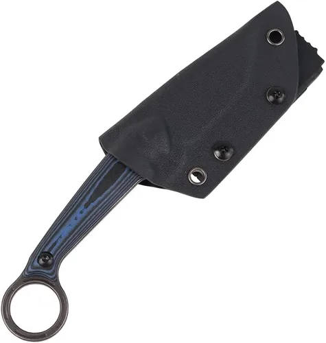Miniatura 7 de MASALONG kni211 - Cuchillo recto táctico de hoja fija para acampar al aire libre, mango cómodo de acero D2 (negro)