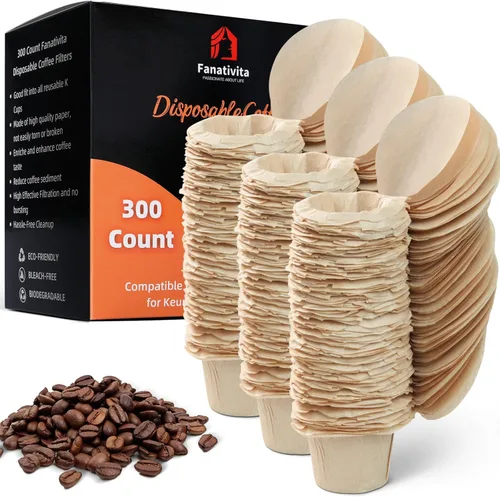 Miniatura 7 de 100 unidades de filtros K Cup Fanativita desechables con diseño de tapa inteligente, se ajustan a todas las tazas K reutilizables para Keurig