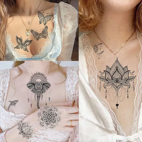 Miniatura 3 de VANTATY - Tatuajes temporales, diseño de flor 011