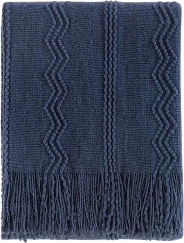Miniatura 68 de Bourina Manta de punto decorativa con textura, unicolor y suave, para sofá, 50 x 60 pulgadas, almendra