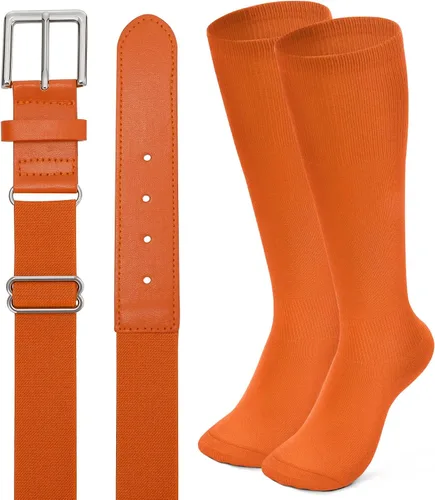 Miniatura 10 de XZQTIVE Conjunto combinado de calcetines de béisbol y softbol y cinturón de béisbol y sóftbol, calcetines de fútbol hasta la rodilla para niños