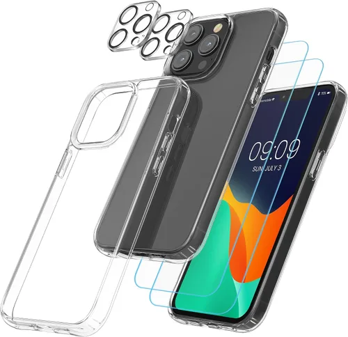 Miniatura 12 de kwmobile Juego de fundas transparentes 5 en 1 compatibles con Apple iPhone 13, incluye protectores de pantalla y cámara, transparente