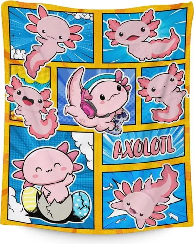 Miniatura 28 de Axolotl - Manta para niñas, tamaño de regazo de 30 x 40 pulgadas, suave, mullida, acogedora, para regalo, manta colorida y bonita para sofá, sala