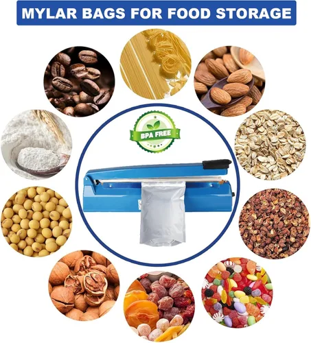 Miniatura 4 de 50 bolsas de Mylar de 1 galón, bolsas de Mylar de 10 x 14 pulgadas con absorbentes de oxígeno (50 x 500 cc) para almacenamiento de alimentos, bolsa