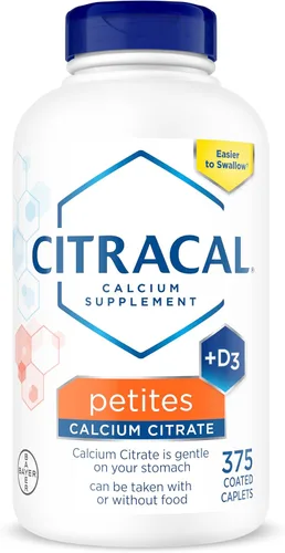 Citracal Petites - Citrato de calcio con vitamina D3, apoyo para la salud ósea, suplemento de calcio para mayores de 12 años, 375 unidades (el