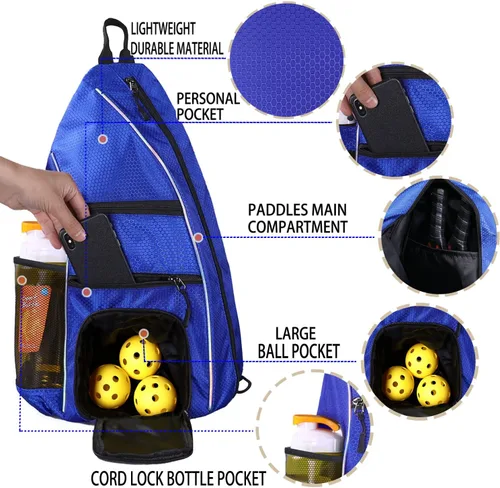 Miniatura 2 de Bolsa de pickleball – Bolsas de pickleball para mujeres y hombres – Mochila de pickleball – Estuche de viaje de pickleball para raqueta de tenis