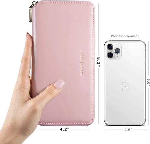 Miniatura 5 de SERMAN BRANDS Billeteras clásicas de embrague para mujer con bloqueo RFID. Cartera con soporte para teléfono