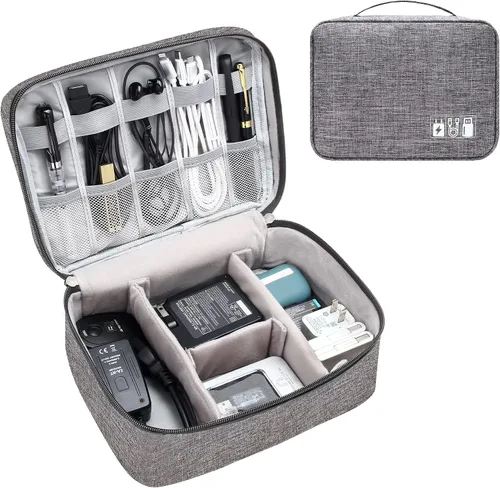 Miniatura 8 de Organizador de electrónica Bolsa organizadora de cables de viaje Bolsa de almacenamiento digital portátil impermeable Caja de accesorios