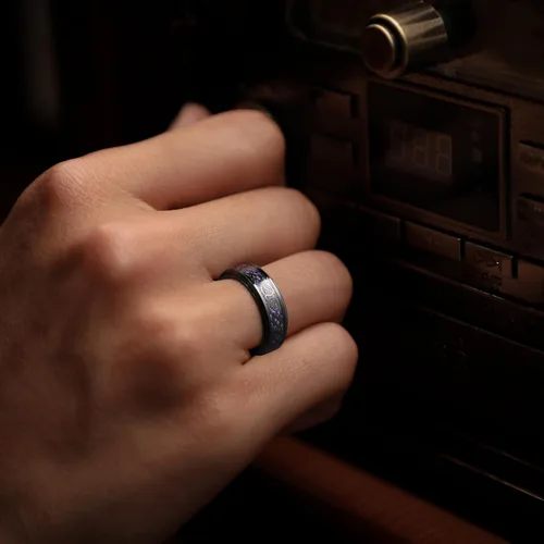 Miniatura 4 de King Will Anillo giratorio de acero inoxidable 316L para hombres y mujeres, 0.315 in de dragón/nudo celta, anillo para ansiedad para aliviar