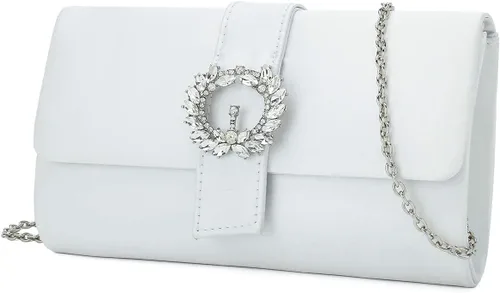 Miniatura 2 de CHARMING TAILOR Bolso de noche Diamantes adornado de satén para mujer, bolso de fiesta elegante con broche de cuentas Satin, for Woman, Classy