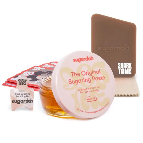 Miniatura 9 de Kit de Cera de Azúcar Sugardoh para Mujeres Visto en Shark Tank (Kit Vintage Firme) - Para Axilas, Bikini y Principiantes - Depilación con Cera