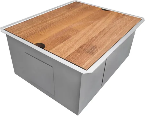 Miniatura 17 de Ruvati Fregadero de Preparación de Barra Estación de Trabajo de 13 pulgadas con Tapa - Fregadero de Cocina de Acero Inoxidable Calibre 16 Bajo