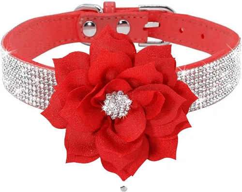 Miniatura 10 de Collares Pequeños para Perros Femeninos, Lindo Cristal de Rinstone con Pajarita de Diamante de Brillo para Cachorros para XXS XS Perros Pequeños