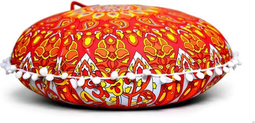 Miniatura 9 de CRAFT KALA Funda de cojín redonda de 22 pulgadas, diseño de mandala bohemio, para meditación, para sala de estar, sala de yoga, hogar, dormitorio