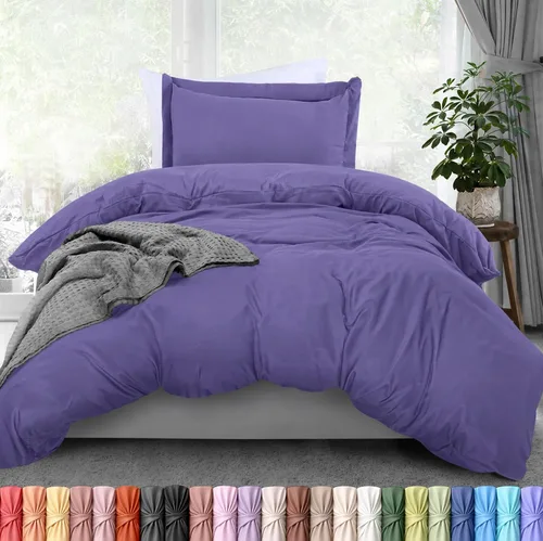 Miniatura 22 de Utopia Bedding Juego de funda de edredón tamaño individual - 2 piezas con cierre de cremallera - 1 funda de edredón 68X90 pulgadas y 1 funda de Beige