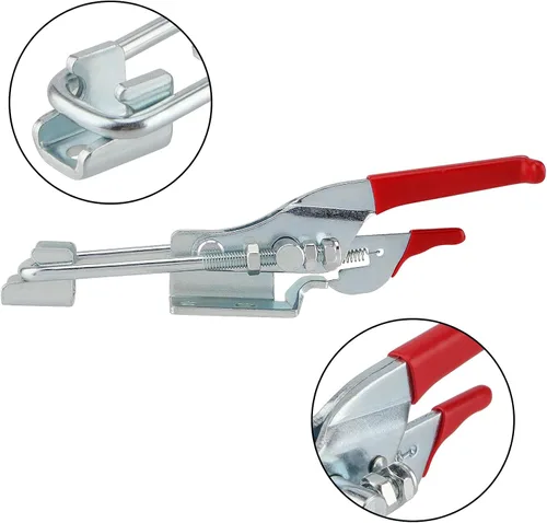 Miniatura 6 de MOUYAT Paquete de 6 abrazaderas de palanca resistentes, 2000 libras de capacidad de tracción con perno en U roscado ajustable, herramienta