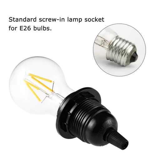 Miniatura 4 de Paquete de 18 enchufes de luz E27/E26, enchufe de repuesto, enchufe de bombilla, soporte de lámpara colgante Edison retro, enchufe mediano de rosca