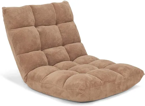 Miniatura 9 de S AFSTAR Silla de Piso Acolchada, Reclinable Perezosa Acolchada Ajustable de 14 Posiciones con Cómodo Soporte de Espalda y Funda Amigable