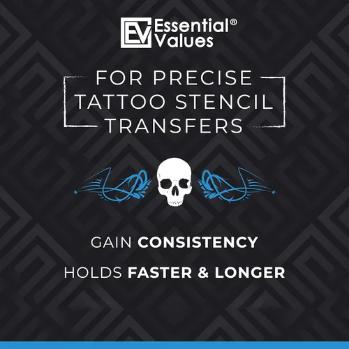 Miniatura 4 de Essential Values Solución de gel de transferencia de tatuajes (8 onzas líquidas) para plantillas afiladas, oscuras y limpias, líquido