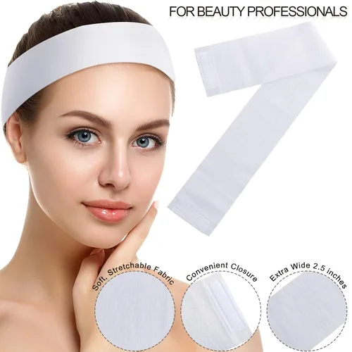 Miniatura 4 de WILLBOND 90 diademas faciales desechables para spa, no tejidas, banda elástica antideslizante para el cabello con suave y conveniente para mujeres
