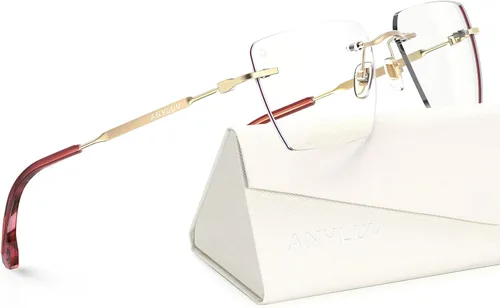 Miniatura 27 de ANYLUV Rimless Blue Light Glasses for Women/Men, Fashion Lightweight Blue Light Blocking Glasses with Stylish Metal Temples