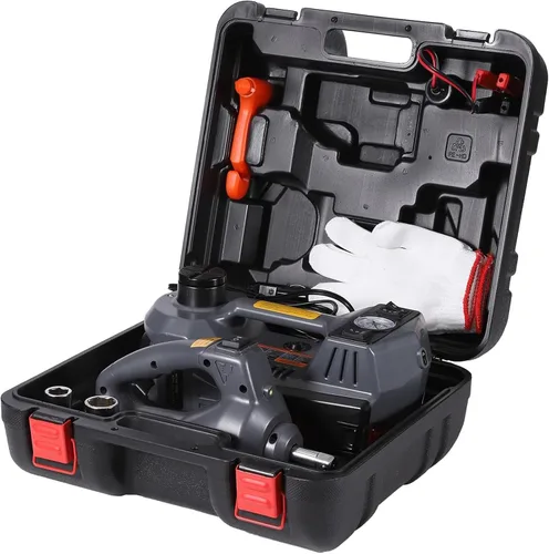 Miniatura 10 de STANDTALL Kit de gato eléctrico para coche de 5 toneladas y 12 V, elevador automático para automóvil con llave de impacto y bomba de inflado