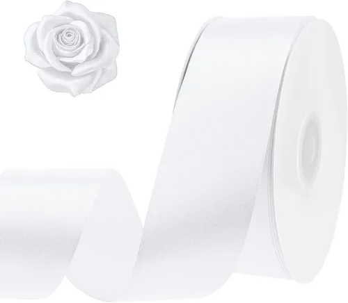 Miniatura 13 de woric - Cinta negra de satén negro de 120 yardas de 1-1/2 pulgadas para envolver regalos, ramo de flores, lazos, serpentinas, fiestas, día