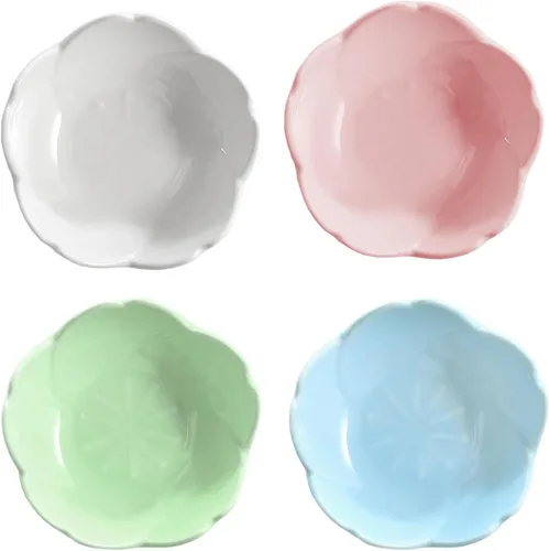 Miniatura 5 de WAIT FLY Hermosos platos de cerámica con forma de Sakura de 3 pulgadas, soportes para bolsas de té, platillo de ketchup / platos