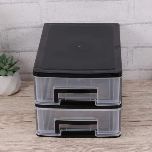 Miniatura 2 de Gabinete de almacenamiento Estante de almacenamiento de múltiples capas tipo cajón armario Negro