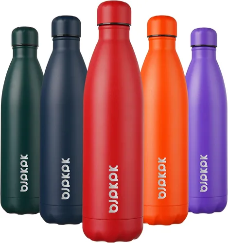 Miniatura 113 de BJPKPK Botellas de agua de acero inoxidable con aislamiento de 17 onzas, mantiene el frío y el calor, brillante oro rosa Oro rosa brillante